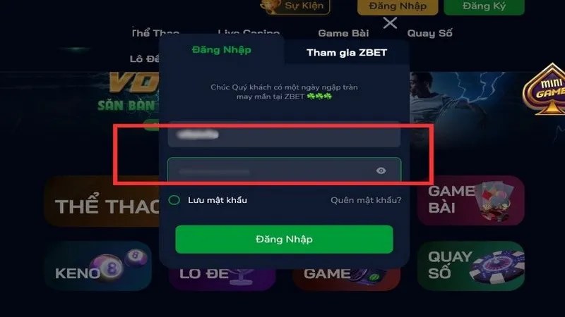 Hướng dẫn đăng nhập ZBET cho hội viên với 3 bước